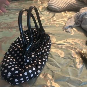 Chateau Black and White Polka Dot Shoulder Bag
